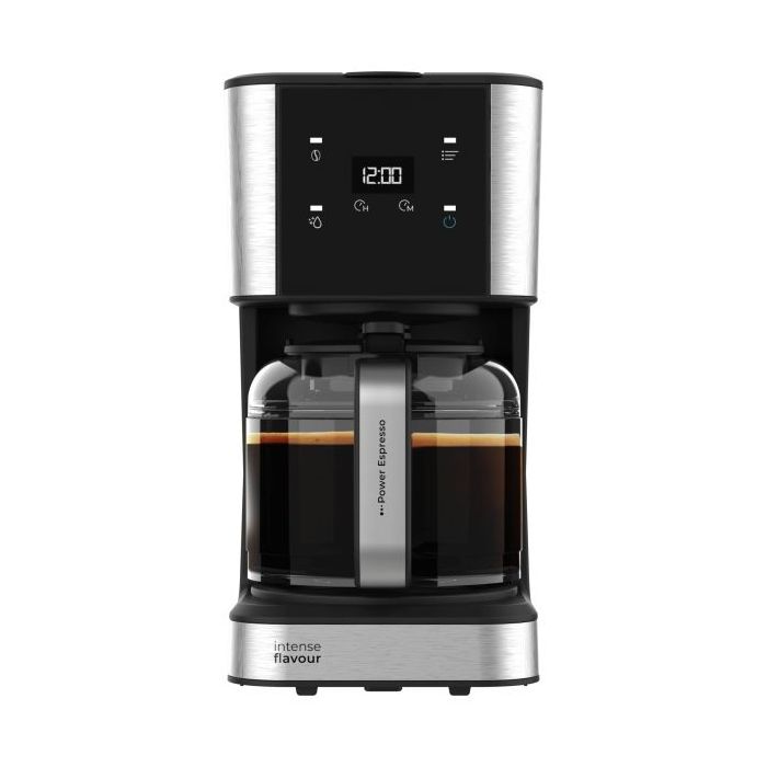 Cecotec Coffee 66 Drop and Touch Cafetera de Goteo - 950W - Panel Tactil Retroiluminado - Jarra de Cristal Resistente - Capacidad para 12 Tazas - Antigoteo - Temporizador - Autoapagado - Color Negro