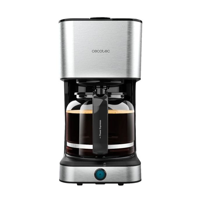 Cecotec Coffee 66 Heat Cafetera de Goteo - Potencia 950W - Deposito de 1.5L - Sistema Antigoteo - Acabados en Acero Inoxidable - Temperatura Regulable - Color Negro y Plateado