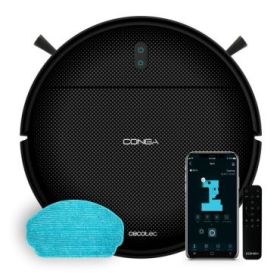 Cecotec Conga Animal Pro Robot Aspirador 5 en 1 - Navegacion Giroscopica - Bluetooth - Autonomia 120min - Succion hasta 2kPa - Mando a Distancia - WiFi - Control con App - Color Negro
