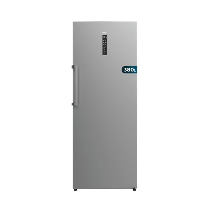 Cecotec Congelador Bolero CoolMarket UF 380 inox D Congelador Vertical Convertible - Capacidad 380L - Luz LED - Nofrost - Alarma de Puerta Abierta - Compresor Inverter - Color Acero