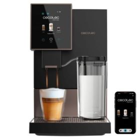 Cecotec Cremmaet Compactccino Connected Black Rose Cafetera Expresso Automatica - Molinillo - Capacidad 150g de Cafe - Presion 19bar - Deposito 1.1L - Pantalla Tft - WiFi - Tanque de Leche - Color Negro