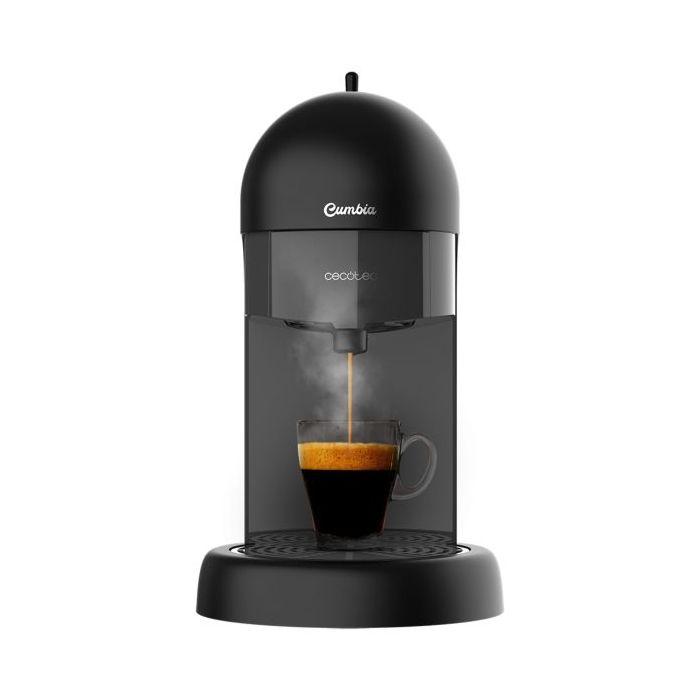 Cecotec Cumbia Capricciosa Black Cafetera Expresso Compatible con Capsulas - Potencia 1100W - Presion 19bar - Deposito de 600ml - Filtro Apto para Lavavajillas - Color Negro