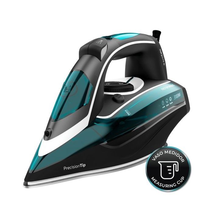 Cecotec Fast and Furious 6050 X-Treme Plancha de Ropa - 3100W - Bomba Automatica - Suela Ultradeslizante - Tactil - Vapor Continuo 75g/min - Golpe de Vapor 285g/min - Autoapagado - Color Negro y Verde