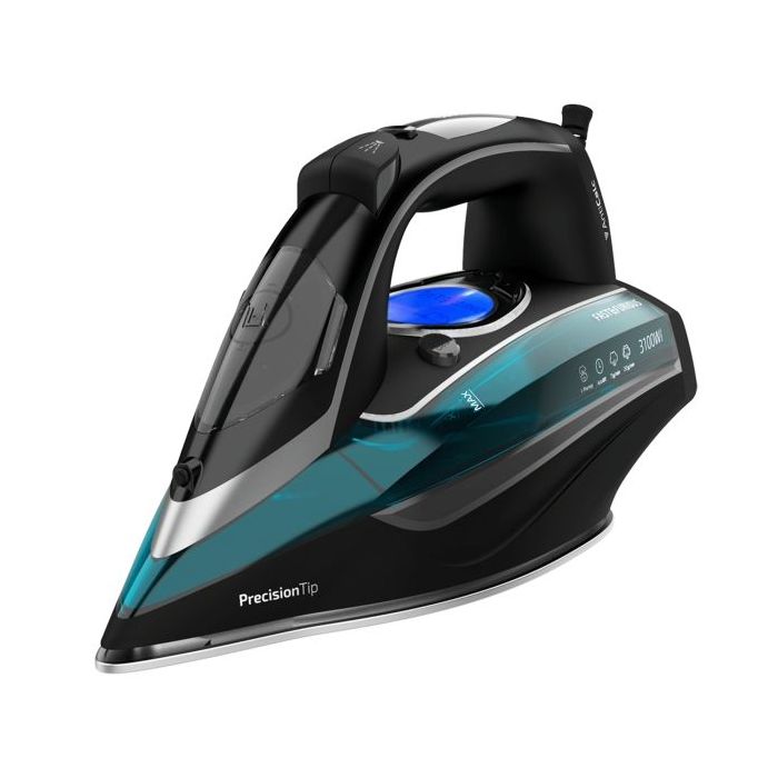 Cecotec Fast and Furious 6060 Ultra Plancha de Ropa - 3100W - Suela Anodizada Ultradeslizante - Bomba de Agua Automatica - Pantalla LCD - Sensor Tactil para Vapor - Autoapagado - Color Negro y Verde