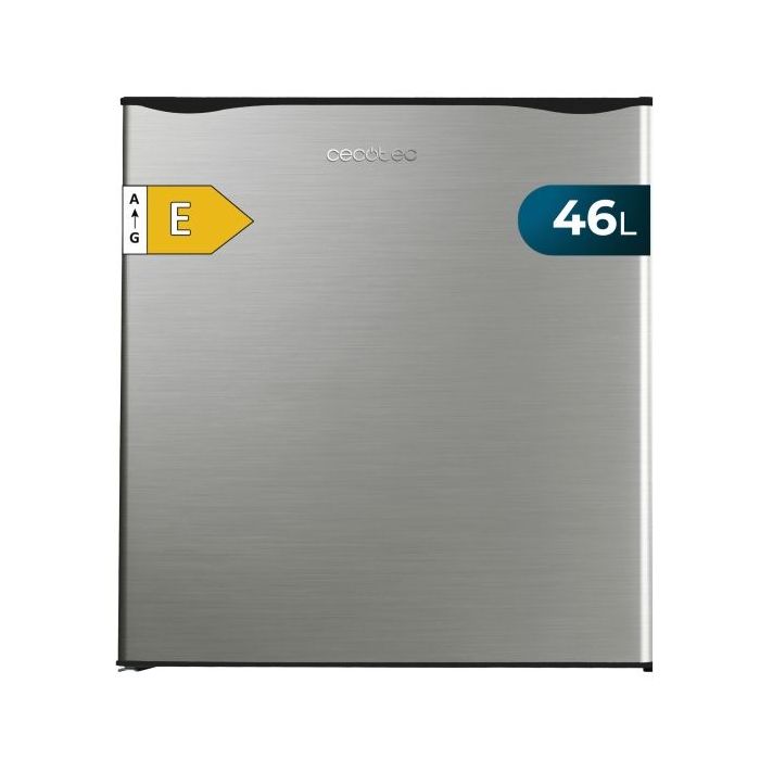 Cecotec GrandCooler 20000 L SilentCompress Inox E Mini Frigorifico - Capacidad 46L - Acero Inoxidable - 48x45x48.7cm - Color Acero