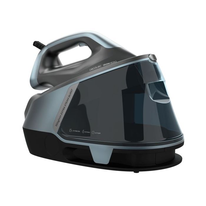 Cecotec H-2400 Station Instant Centro de Planchado - 2800W - Vapor Continuo 150g/min - Golpe de Vapor 550g/min - Suela Ceramica - Sistema Antigoteo - Autoapagado - Color Negro y Gris