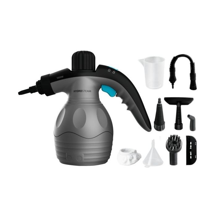 Cecotec HydroSteam 1030 Active Limpiador a Vapor - 1000W - 30g/min de Vapor - Presion 3bar - Deposito de 350ml - Incluye Accesorios - Radio hasta 4m - Color Negro y Gris
