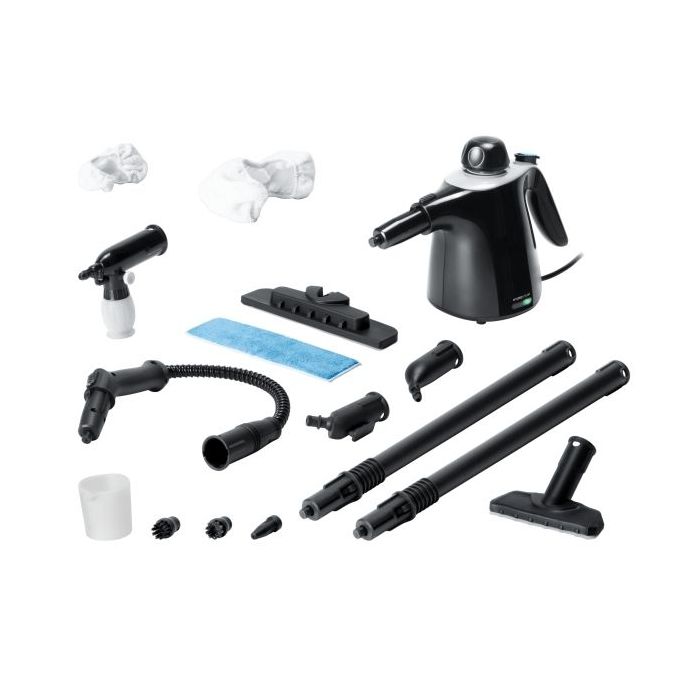 Cecotec HydroSteam 1040 Active and Soap Limpiador a Vapor - 1100W - 40g/min de Vapor - Presion 3.5bar - Deposito de 450ml - Incluye Accesorios - Radio hasta 3m - Color Negro y Gris