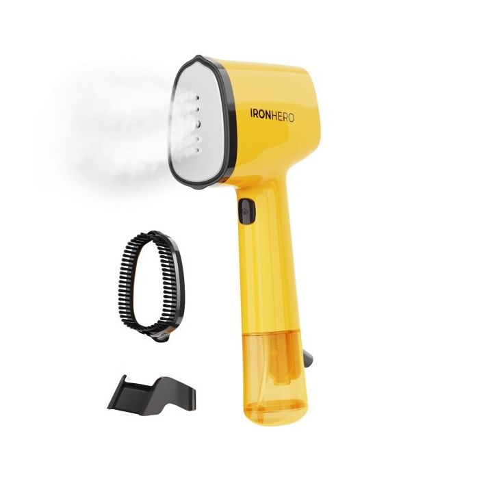 Cecotec IronHero V-1500 Essential Plancha de Vapor Vertical - 1500W - Vapor Continuo 25g/min - 2 Modos de Vapor - Suela Ceramica Ultradeslizante - Cepillo Quitapelusas - Autoapagado - Color Amarillo