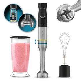 Cecotec Katana 15 Cream Batidora de Mano - Potencia de 1500W - Funcion Oscilante - Cuchillas de Titanio - 21 Velocidades - Campana Antisalpicaduras - Vaso 800ml con Tapa - Funcion Turbo - Color Negro