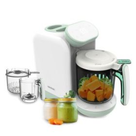 Cecotec Nana BabyCare FoodProcessor Robot Multifuncion 4 en 1 para Bebes - Libre de BPA - Tactil - Cocina y Tritura - Esteriliza Chupetes - Recetario - Compatible con Frutas y Carnes - Color Blanco