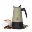 Cecotec Piccolina 400 Cafetera Italiana para 4 Tazas - Acero Inoxidable - Apta para Placas Electricas, Vitro y Gas - Piezas Desmontables - Valvula de Seguridad - Color Menta