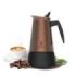 Cecotec Piccolina 400 Cafetera Italiana para 4 Tazas - Acero Inoxidable - Compatible con Todo Tipo de Cocinas - Junta de Silicona - Mango Ergonomico - Valvula de Seguridad - Color Cobre