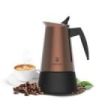 Cecotec Piccolina 600 Cafetera Italiana para 6 Tazas - Acero Inoxidable - Apta para Placas Electricas, Vitroceramicas y Gas - Facil Limpieza - Junta de Silicona - Valvula de Seguridad - Color Cobre