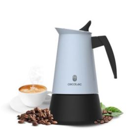 Cecotec Piccolina 900 Cafetera Italiana para 9 Tazas - Acero Inoxidable - Apta para Gas, Electrica y Vitro - Junta Hermetica de Silicona - Mango Ergonomico - Valvula de Seguridad - Color Azul Claro