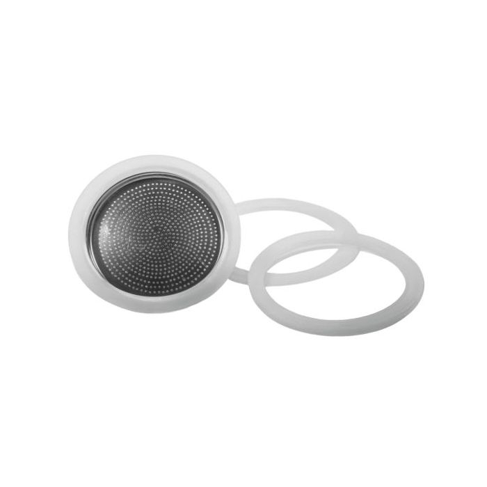 Cecotec Piccolina Filtro para Cafetera Italiana de 2 Tazas - Incluye 3 Juntas - Aluminio Resistente de Alta Calidad - Facil de Instalar - Optimiza Sabor y Calidad - Duradero y Ligero