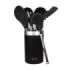 Cecotec Polka Excellence Force Pack de 9 Utensilios de Cocina - Mango Efecto Madera - Silicona Antiadherente - Resistente hasta 220°C - Libre de BPA - Incluye Soporte - Facil de Limpiar - Color Negro