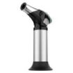 Cecotec Polka Flame-Cook 1000 Steel Soplete de Cocina - Alcanza 1300°C - Regulador de Llama - Bloqueo de Seguridad - Compacto - Recetario - Espatula y Pincel - Facil de Usar - Color Negro y Plata
