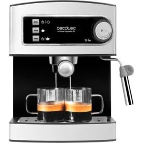Cecotec Power Espresso 20 Cafetera Express Automatica - Potencia de 850W - Bomba de 20 Bares - Deposito de 1.5L - Doble Salida - Vaporizador Orientable - Acero Inoxidable