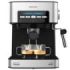 Cecotec Power Espresso 20 Matic Cafetera Expresso con Vaporizador - Capacidad 1.5L - Presion 20bar - Deposito de 1.5L - Acero Inoxidable - Vaporizador - Calientatazas - Color Negro y Plateado