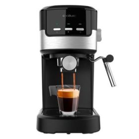 Cecotec Power Espresso 20 Pecan Cafetera Expresso con Vaporizador - Potencia 1100W - Capacidad 1.25L - Presion 20bar - Vaporizador - Temperatura Regulable - Acero Inoxidable - Color Negro