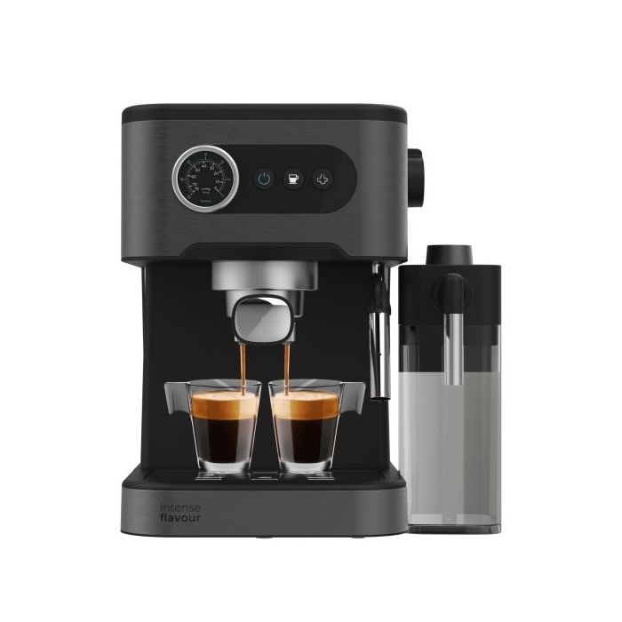 Cecotec Power Espresso 20 Pro Latte Cafetera Expresso - Capacidad 1.5L - Presion 20bar - Deposito de 550ml - Vaporizador - Calientatazas - Tanque de Leche - Pantalla con Botones - Color Negro