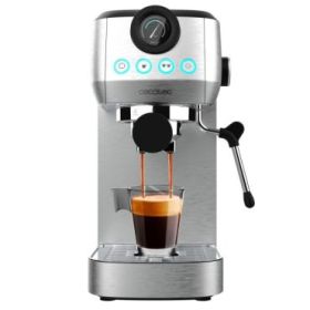 Cecotec Power Espresso 20 Steel Pro Cafetera Expresso con Vaporizador - 1350W - Capacidad 1.3L - Presion 20bar - Vaporizador - Temperatura Regulable - Termoblock - Acero Inoxidable
