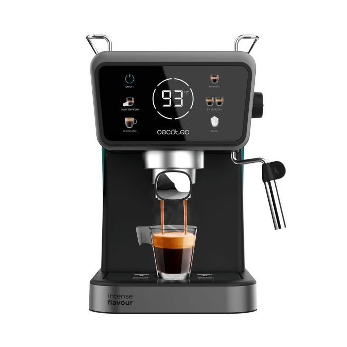 Cecotec Power Espresso Touch ColdBrew Cafetera Expresso con Vaporizador - Capacidad 1.5L - Presion 20bar - Calientatazas - Vaporizador - Temperatura Regulable - Pantalla Tactil - Color Negro