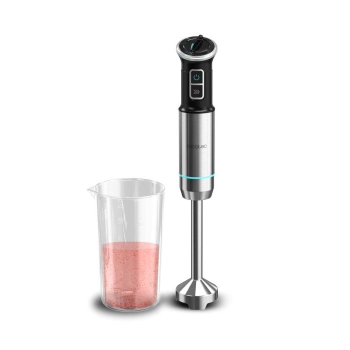 Cecotec Power Neutron 1100MAX Batidora de Mano - 1100W - Cuchillas de Titanio - Campana Antisalpicaduras - Velocidad Ajustable - Acople Rapido y Seguro - Ergonomico - Funcion Turbo - Color Negro
