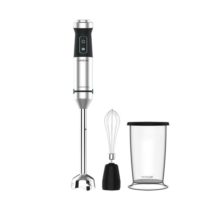 Cecotec Power TitanBlack 1500 XL Cream Batidora de Mano - 1500W - Cuchillas de Titanio - Campana Antisalpicaduras - Velocidad Ajustable - Funcion Turbo - Accesorios Lavavajillas - Color Negro