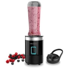 Cecotec Power Titanium 350 Batidora de Vaso Portatil - Potencia 350W - Ergonomico - Apto para Lavavajillas - Cuchillas Recubiertas de Titanio - Color Negro