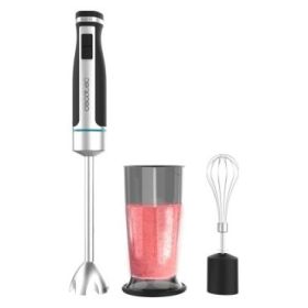 Cecotec PowerGear 1500 XL Cream Batidora de Mano - 1500W - Cuchillas de Titanio - 21 Velocidades - Antisalpicaduras - Sistema de Montaje Facil - Incluye Vaso y Varillas - Funcion Turbo - Color Negro