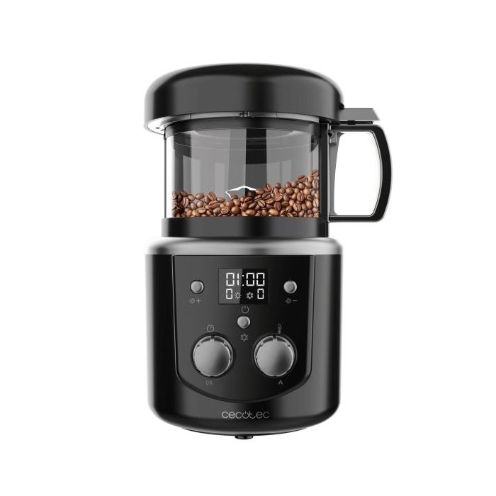 Cecotec Roaster Booster Tostadora de Cafe - Capacidad hasta 150g - Tostado Homogeneo - 1400W - Modo Automatico - Circulacion de Aire - Tiempo Ajustable - 8 Niveles - Alarma de Aviso - Color Negro