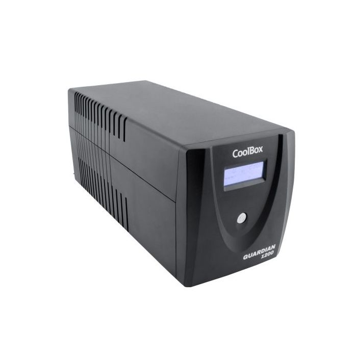 Coolbox Guardian3 SAI 1200VA 720W - 2x Schukos - USB - 2x RJ45 - Proteccion Completa Frente a Picos de Tension y Cortes de Suministro - Pantalla LCD