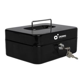 Cromad CR1224 Caja de Caudales Metalica - Cerradura de Llave - 3 Compartimentos - Asa de Transporte - 90x200x160mm