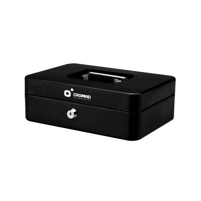 Cromad CR1225 Caja de Caudales Metalica - Cerradura de Llave - 5 Compartimentos - Asa de Transporte - 90x250x180mm