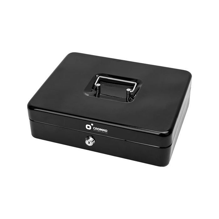 Cromad CR1226 Caja de Caudales Metalica - Cerradura de Llave - 5 Compartimentos - Asa de Transporte - 90x300x240mm