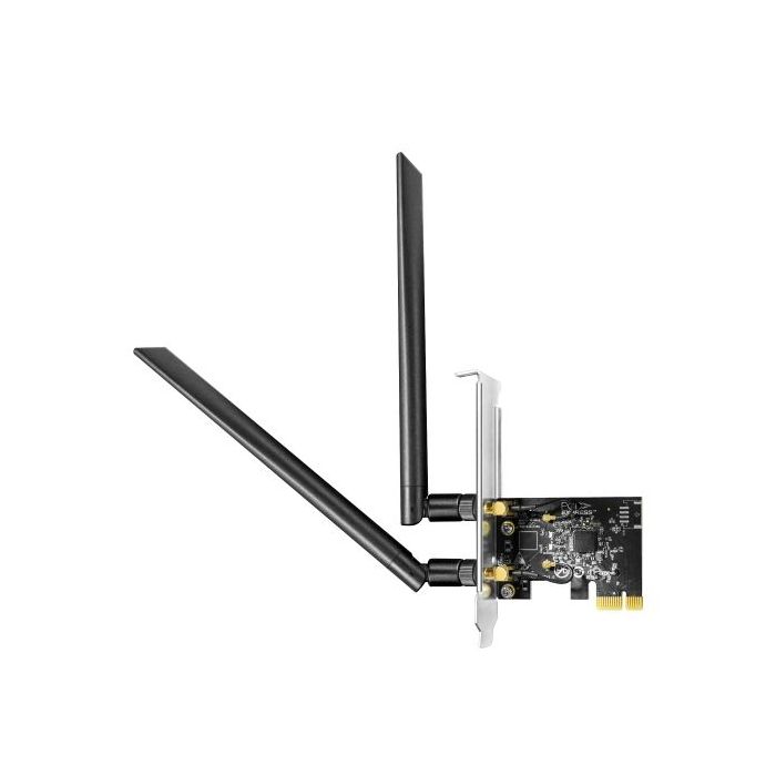 Cudy AC1300 Adaptador de Red PCIe - Doble Banda - 2x Antenas Wi-Fi 5 Desmontables - Velocidad hasta 867Mbps - 72.5x50x11.6mm - Color Negro