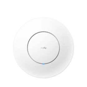 Cudy BE11000 Punto de Acceso para Techo - Tribanda hasta 7Gbps - WiFi 7 - Cobertura 140m2 - hasta 300 Dispositivos - PoE Pasivo - Autoreinicio - GbE Blindado - 231.9x231.9x57.1mm - Color Blanco