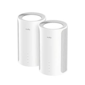 Cudy BE6500 Pack de 2 Sistemas WiFi 7 Mesh 2.5G - Servidor y Cliente VPN - Ethernet 2.5Gbps - Soporta hasta 200 Dispositivos - Control en la Nube con App - 116x202mm - Color Blanco