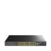 Cudy Switch 28 Puertos - Capacidad Conmutacion 56Gbps - 24x RJ45 PoE+ - 2x RJ45 GbE - 2x Gigabit SFP - Reinicio Automatico - Vigilancia IGMP - Prevencion de Bucles - 440x220x44mm - Color Negro