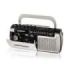 Daewoo Radio Grabadora Cassette AM/FM - Alimentacion a Pilas - Jack 3.5mm - Microfono Integrado - Altavoz Integrado - Asa de Transporte - Color Gris