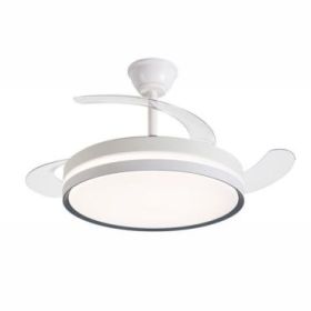 Daewoo Ventilador de Techo de 106cm - 30W - Aspas Retractiles - Luz LED Integrada - Incluye Kit de Instalacion - Temporizador - 6 Velocidades - Funcion Reversible - Color Blanco
