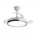 Daewoo Ventilador de Techo de 90cm - 30W - Aspas Retractiles - Luz LED Integrada - Incluye Kit de Instalacion - Ultra Silencioso - Temporizador - 6 Velocidades - Funcion Reversible - Color Blanco