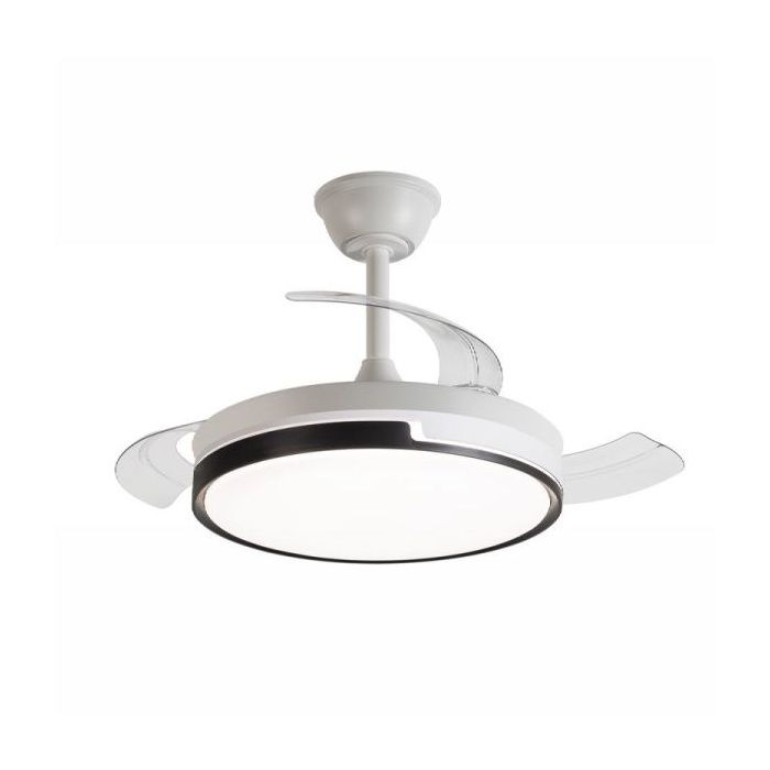 Daewoo Ventilador de Techo de 90cm - 30W - Aspas Retractiles - Luz LED Integrada - Incluye Kit de Instalacion - Ultra Silencioso - Temporizador - 6 Velocidades - Funcion Reversible - Color Blanco