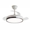 Daewoo Ventilador de Techo de 90cm - 30W - Aspas Retractiles - Luz LED Integrada - Incluye Kit de Instalacion - Ultra Silencioso - Temporizador - 6 Velocidades - Funcion Reversible - Color Blanco
