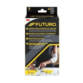 Futuro Comfort Codera para Epicondilitis - Talla S (22.9 - 25.4cm) - Transpirable - Elastico - Anatomico - Color Gris