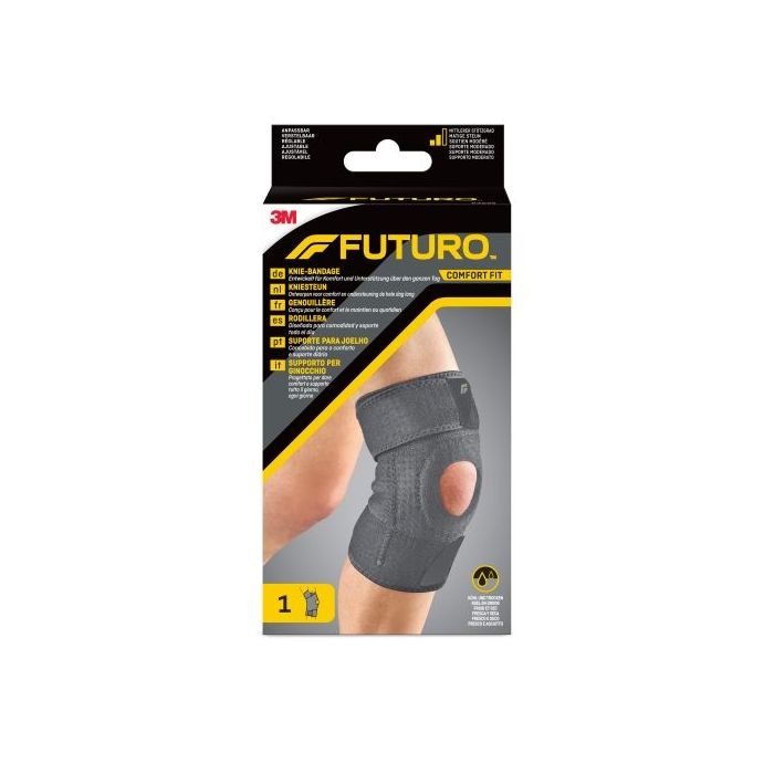 Futuro Comfort Rodillera - Ajustable (27.9 - 55.9cm) - Transpirable - Aisla la Humedad - Elastico - Color Gris Oscuro