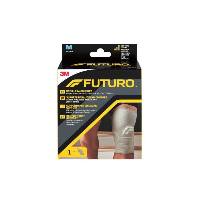 Futuro Comfort Rodillera - Talla M (36.8 - 43.2cm) - Transpirable - Elastico - Color Gris