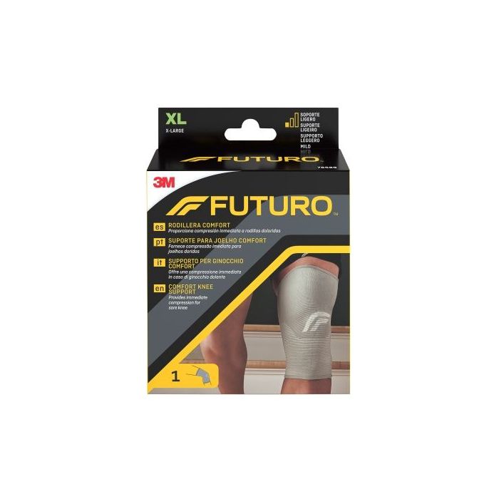Futuro Comfort Rodillera - Talla XL (49.5 - 55.9cm) - Transpirable - Elastico - Color Gris